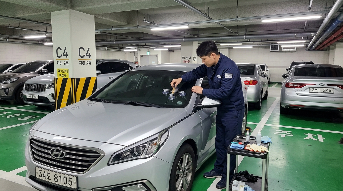 아파트 지하주차장 출장 차유리 돌빵 복원 시공 현장